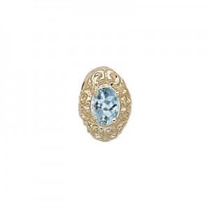 14 Karat Gold Aquamarine Slide