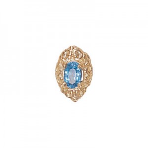 14 Karat Gold Blue Topaz Slide