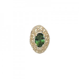 14 Karat Gold Green Tourmaline Slide