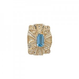 14 Karat Gold Blue Topaz Slide