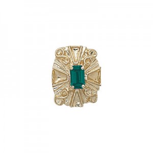 14 Karat Gold Emerald Slide