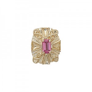 14 Karat Gold Pink Tourmaline Slide