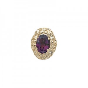 14 Karat Gold Amethyst Slide