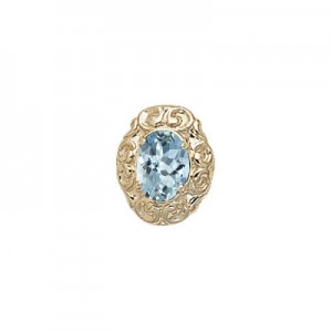 14 Karat Gold Aquamarine Slide