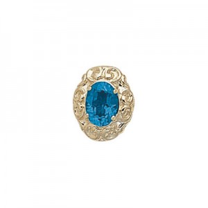 14 Karat Gold Blue Topaz Slide