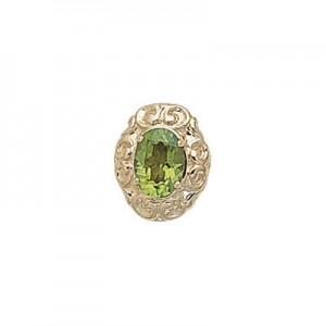 14 Karat Gold Peridot Slide