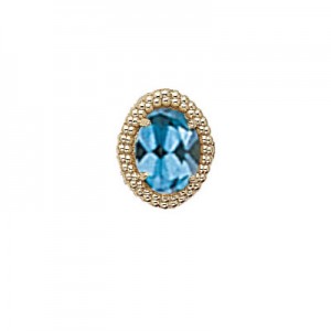 14 Karat Gold Blue Topaz Slide