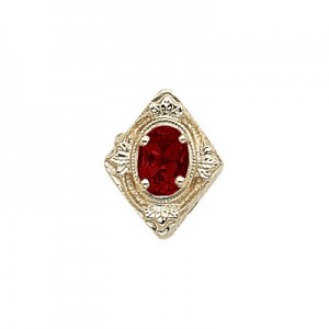 14 Karat Gold Garnet Slide