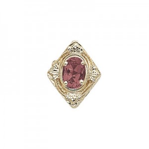 14 Karat Gold Pink Tourmaline Slide