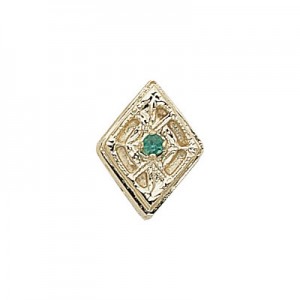 14 Karat Gold Emerald Slide