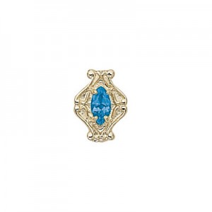 14 Karat Gold Blue Topaz Slide