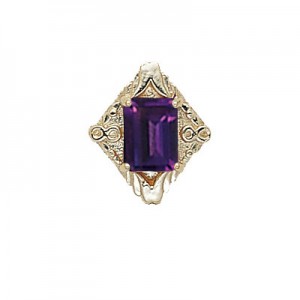 14 Karat Gold Amethyst Slide