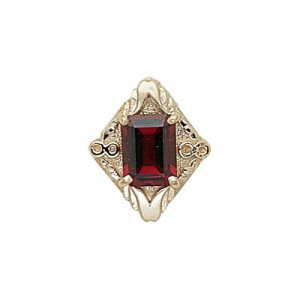 14 Karat Gold Garnet Slide