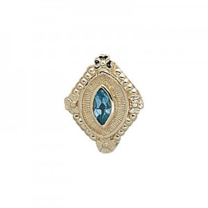 14 Karat Gold Blue Topaz Slide