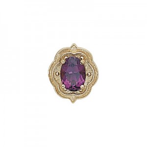 14 Karat Gold Amethyst Slide