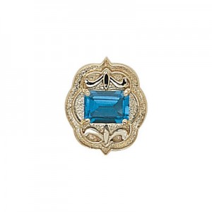 14 Karat Gold Blue Topaz Slide