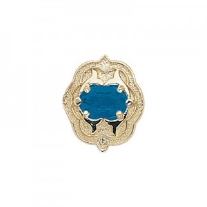 14 Karat Gold Blue Topaz Slide