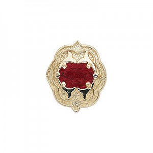 14 Karat Gold Garnet Slide