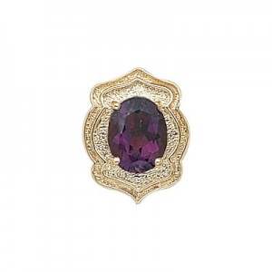 14 Karat Gold Amethyst Slide