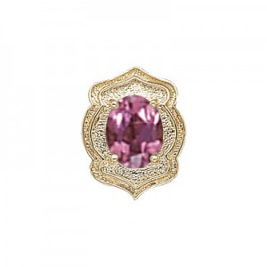 14 Karat Gold Pink Tourmaline Slide