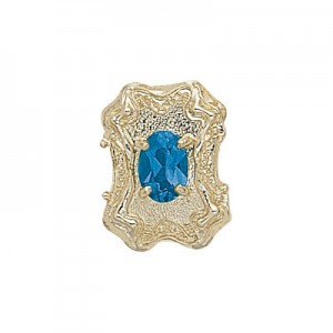 14 Karat Gold Blue Topaz Slide