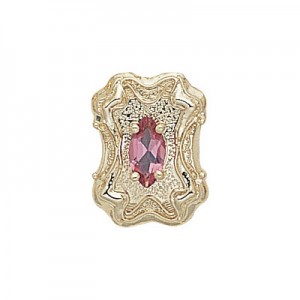 14 Karat Gold Pink Tourmaline Slide