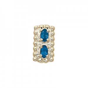 14 Karat Gold Blue Topaz Slide