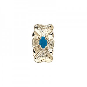 14 Karat Gold Blue Topaz Slide