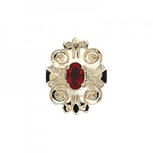 14 Karat Gold Garnet Slide