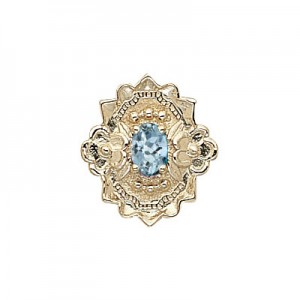 14 Karat Gold Aquamarine Slide