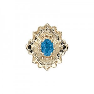 14 Karat Gold Blue Topaz Slide