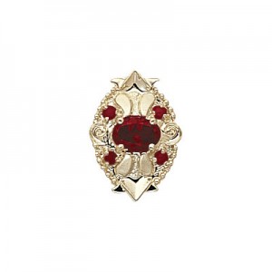 14 Karat Gold Garnet Slide