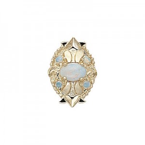 14 Karat Gold Opal Slide