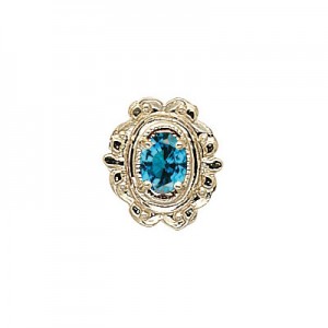 14 Karat Gold Blue Zircon Slide