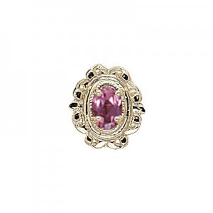14 Karat Gold Pink Tourmaline Slide