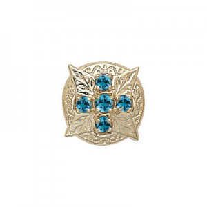 14 Karat Gold Blue Zircon Slide