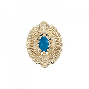 14 Karat Gold Blue Topaz Slide