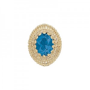 14 Karat Gold Blue Topaz Slide