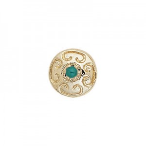 14 Karat Gold Emerald Slide