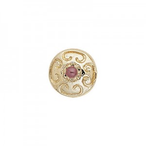 14 Karat Gold Pink Tourmaline Slide