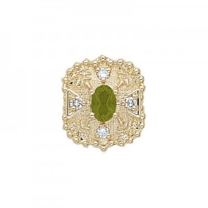 14 Karat Gold Slide with Peridot center and Diamond accents