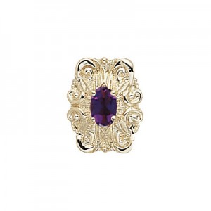 14 Karat Gold Amethyst Slide