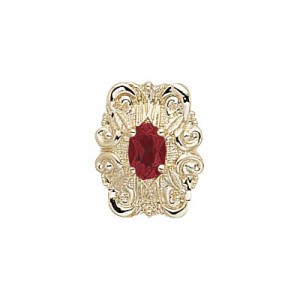 14 Karat Gold Garnet Slide