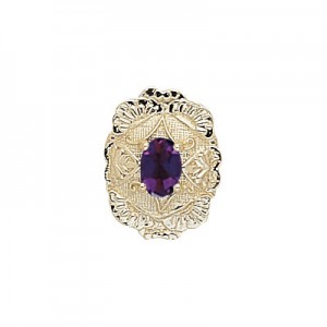 14 Karat Gold Amethyst Slide