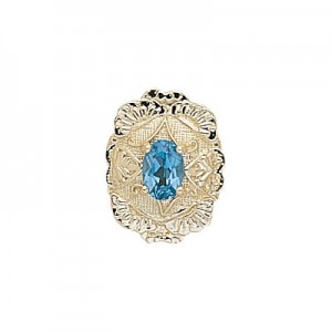 14 Karat Gold Blue Topaz Slide