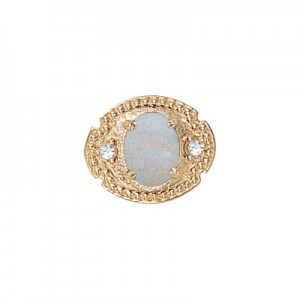 14 Karat Gold Slide with Opal center and Diamond accents