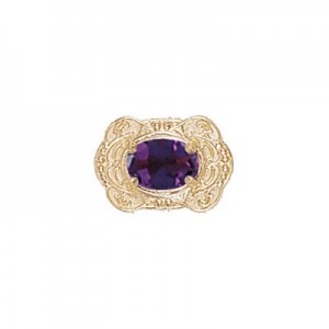 14 Karat Gold Amethyst Slide