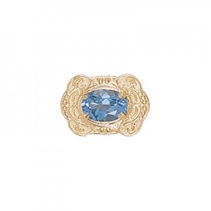 14 Karat Gold Blue Topaz Slide