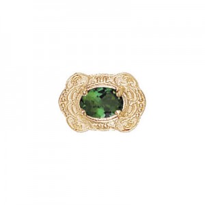 14 Karat Gold Green Tourmaline Slide