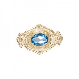 14 Karat Gold Blue Topaz Slide